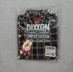 Dixxon Shirt Mens 2XL XXL Black Plaid Button Up Punk Rock Museum Flannel NEW - Picture 1 of 4