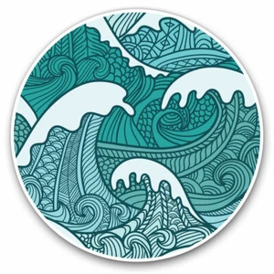 2 x Vinyl Stickers 7.5cm - Surf Wave Japanese Style Drawing Cool Gift #13106 - Picture 1 of 9