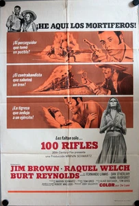 100 Gewere Filmposter ARGENTINIEN 100 Rifles Jim Brown, Raquel Welch, Reynolds - Picture 1 of 1