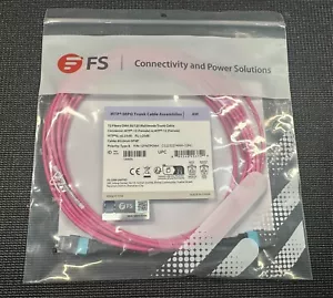 FS 4M MTP-12 Buchse auf MTP-12 Buchse OM4 Multimode Elite Trunk Kabel 12 Fasern - Bild 1 von 2