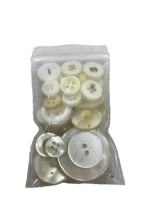 Bolso surtido vintage botones de aurora boreal transparente 20 plus blanco roto Foto 1 de 4