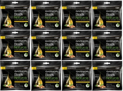 10X Bolsa Crema Enriquecida con Aceite Color Cabello Marrón Negro Garnier 1 cepillo gratis Foto 1 de 4