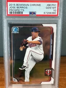 JOSE BERRIOS 🔥POP 4 PSA 10🔥 2015 Bowman Chrome Prospects #BCP91 Twins - Picture 1 of 2