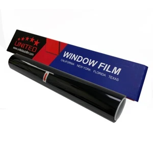 Rollo de tinte de ventana UNITED estándar negro 1,8 mil para auto camión hogar 24 pulgadas 5%/20% - Imagen 1 de 4