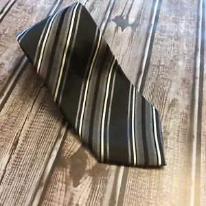 Corbata de seda a rayas negra, gris y blanca Kenneth Cole Reaction - Imagen 1 de 7