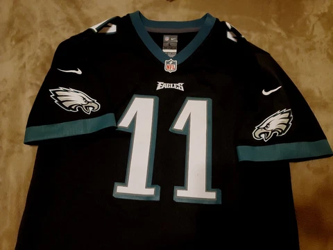 Nike Wentz #11 Philadelphia Eagles NFL Black Game Jersey YOUTH Size LARGE 14/16 Cover