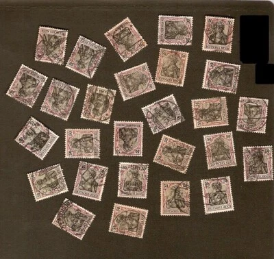 GERMANY LOT Sc 88 88b x27  84 e f g x50  INDISTINC IMPRESSIONS SHADES PMKS USED - Image 1 of 2