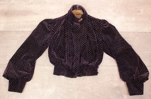 Vtg Women's Antique Edwardian Late 1800s Early 1900s Purple Velvet Jacket XXS/XS - Picture 1 of 20