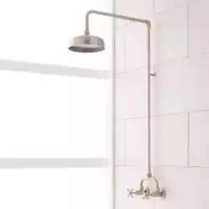 Baudette Aufputzrohr Wandmontage Dusche mit Regenduschkopf - Chrom - Bild 1 von 3