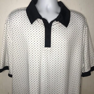 Kenneth Cole Golf weiß schwarz blau gepunktet SS 2X UPF+ Performance Shirt - Bild 1 von 11