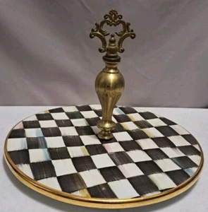 Piatto piatto per piatto formaggio ceramica Mackenzie Childs Courtly Check - Foto 1 di 11