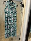 Womens Crown And Ivy Tiered  Flowing Midi Maxi Dress L Pockets New