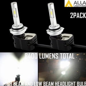 Alla Lighting 9006 LED White Headlight Bulb Upgrade,Angled Base Fit Small Space - Picture 1 of 12