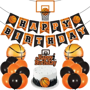Levfla Basketball Birthday Party Decoration Slam Dunk Kids Multicolor - Picture 1 of 6