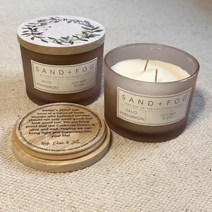 2 Sand + Fog Persimmon Scent Candle. Double Wick, Soy Wax Blend, Wreath Lid 12oz - Picture 1 of 4