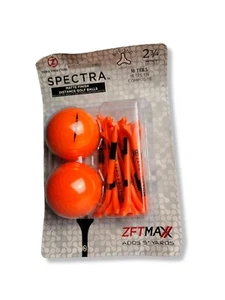 Zero Friction SPECTRA ZFT MAXX 2 Golfbälle 18 3 Prong Tees Neon Orange Matt    - Bild 1 von 2