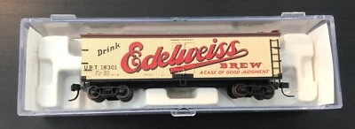 Atlas N Scale Edelweiss Brew 40’ Woodside Reefer, #41403, Rd #18301. NIB - Image 1 of 2