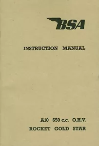 BSA Rocket Gold Star A10 RGS Doble Moto Instrucciones Manual 1962-1963 650 - Imagen 1 de 3