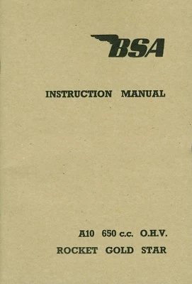  BSA Rocket Gold Star A10 RGS Twin Motorcycle Instruction Manual 1962-1963 650  - Image 1 of 3