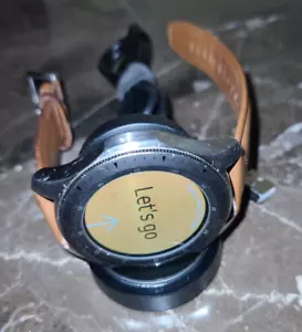 Samsung Galaxy SM-R800 Brown, Black, and Silver (6124) set up for right wrist - Picture 1 of 4