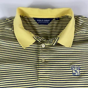 Polo Golf Ralph Lauren Polo Uomo XL Pima Cotone Giallo Righe Crest - Foto 1 di 9