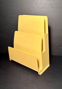 VTG  Rubbermaid Harvest Gold LETTER HOLDER Desk Organizer  MCM Wall Mountable - Picture 1 of 9