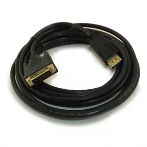15ft DisplayPort to DVI Cable 30AWG Gold Plated Black - Picture 1 of 3
