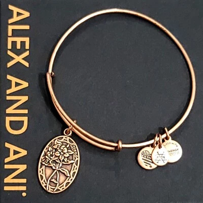 Pulsera Alex And Ani Friend Charm enchapada en oro rosa Foto 1 de 4