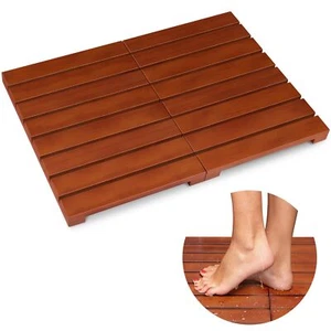 Wood Shower Mat Bath Teak Foldable Floor For Bathtub Door Spa Sauna Pool Ideal - Picture 1 of 6