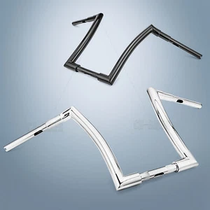 12'' 14'' 16'' 18'' Rise Horn Ape Hanger Fat Bars 1-1/2" Handlebars For Harley - Picture 1 of 11