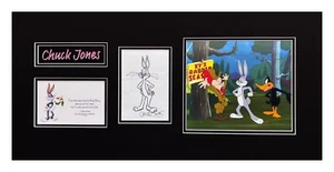 Chuck Jones Original Signature on Picture of Bugs Bunny - Museum Framed - Picture 1 of 3