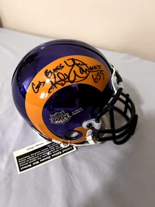 Kurt Warner signierter St. Louis Rams Super Bowl 34 Gewinner Chrom Mini Helm 2A - Bild 1 von 5
