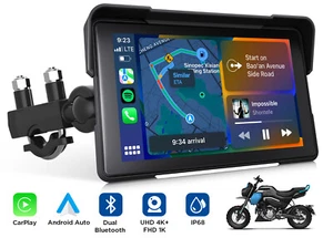 7" Motorrad CarPlay Android Auto Bildschirm Vollkörper wasserdicht GPS 4K TPMS - Bild 1 von 11