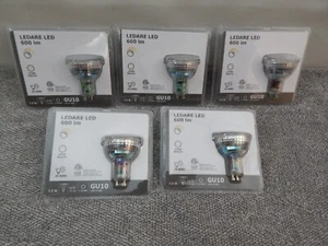 Ikea LEDARE GU10 (5 Pack) LED bulb 600 lumen, 2700 k, Dimmable 103.632.36, NEW - Picture 1 of 2