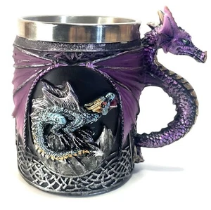 Purple and Blue Gothic Medieval Dragon Mug Stein - Picture 1 of 5