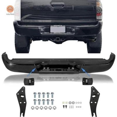 Complete Black Rear Step Bumper Assembly For 2005-2015 2007 2011 Toyota Tacoma Foto 1 de 4
