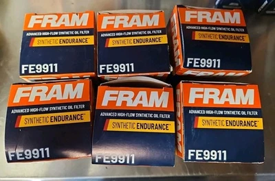 Lot Of 6 FRAM FE9911 Synthetic Endurance Oil Filter 25,000 Mile Protection NEW - Image 1 of 4