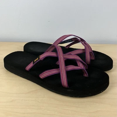 Sandalias para mujer Teva talla 9,0 Mush Olowahu con tiras y chanclas moradas Foto 1 de 4