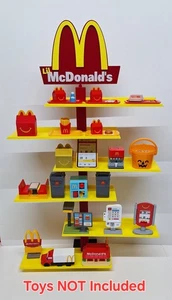 1-seitiges schwebendes Regal Display Schild für Lil McDonald’s Happy Meal Spielzeug 3D Druck - Bild 1 von 15