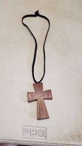 4" Handmade Wood Cross Necklace (C) - Picture 1 of 3