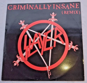 SLAYER "CRIMINALLY INSANE (REMIX)" RARE 1987 UK 12" (REIGN IN BLOOD) - Imagen 1 de 3