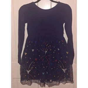 Girls Longsleeve Mikey Mouse Dress Size 10 Fluffy Magical Disney Vacation Party - Picture 1 of 6