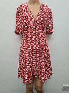 Ladies Topshop Floral Dress Size 8 Button front , V neck - Picture 1 of 6