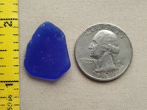 GENUINE PURE BEACH SEA GLASS SURF TUMBLED COBALT BLUE PENDANT NEAR FLAWLESS V03 - Picture 1 of 8