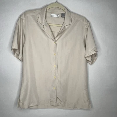 Munsingwear Penquin Mujer M Blusa Abotonada Beige Blusa Crema Tostado Foto 1 de 4