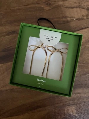 Kate Spade x Target Gold Tone Bow Dangle Earrings New in Box - Image 1 of 2