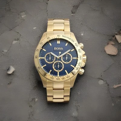 NEW HUGO BOSS HB1513340 Ikon Gold Tone Chronograph Mens Watch - Image 1 of 4