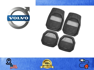 For all Volvo cars Floor Mats 4PC Rubber Front & Rear Set Gray Universal Fit - Image 1 of 4