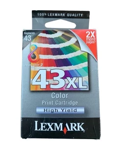 Lexmark Genuine OEM 43XL Color Inkjet Cartridge High Yield 500 YLD. 18Y0143 - Picture 1 of 1