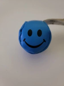Smiley Face Squeeze Stress Ball Blue And Black - Picture 1 of 3